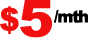 500mb's of Webspace for just $5 a month